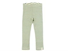 Petit Piao emerald green/dark off white stribede leggings modal